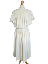 Load image into Gallery viewer, 1940s Cream Handpainted Flower Dress
