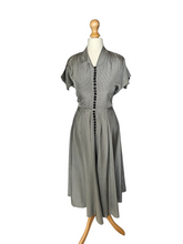 Load image into Gallery viewer, 1950s Black and White Check Viscose Dress
