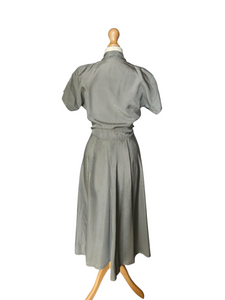 1950s Black and White Check Viscose Dress