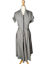 Load image into Gallery viewer, 1950s Black and White Check Viscose Dress
