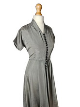 Load image into Gallery viewer, 1950s Black and White Check Viscose Dress
