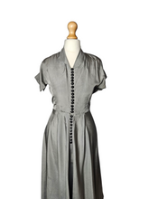 Load image into Gallery viewer, 1950s Black and White Check Viscose Dress
