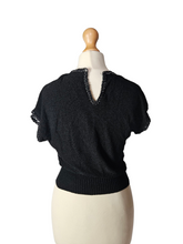 Load image into Gallery viewer, 1940s/1950s Black Beaded Lace Blouse Top
