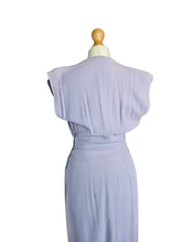 Load image into Gallery viewer, 1940s Lilac Crepe Wrap Front Long Dress
