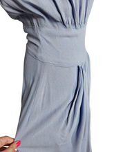 Load image into Gallery viewer, 1940s Lilac Crepe Wrap Front Long Dress
