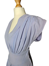 Load image into Gallery viewer, 1940s Lilac Crepe Wrap Front Long Dress
