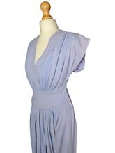 Load image into Gallery viewer, 1940s Lilac Crepe Wrap Front Long Dress
