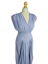 Load image into Gallery viewer, 1940s Lilac Crepe Wrap Front Long Dress
