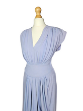 Load image into Gallery viewer, 1940s Lilac Crepe Wrap Front Long Dress
