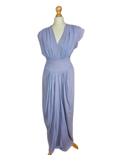 Load image into Gallery viewer, 1940s Lilac Crepe Wrap Front Long Dress
