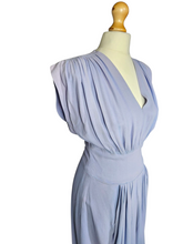 Load image into Gallery viewer, 1940s Lilac Crepe Wrap Front Long Dress
