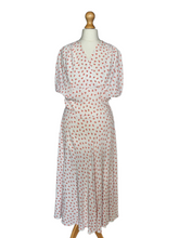 Load image into Gallery viewer, 1940s White Dress With Red Clover Print
