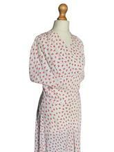 Load image into Gallery viewer, 1940s White Dress With Red Clover Print
