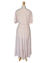 Load image into Gallery viewer, 1940s White Dress With Red Clover Print
