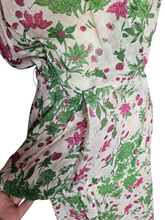 Load image into Gallery viewer, 1940s Sheer Green and Fuschia Pink Peplum Dress
