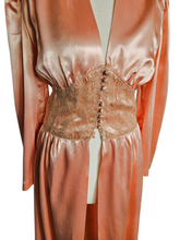 Load image into Gallery viewer, 1940s Peach Pink Satin and Lace Dressing Gown
