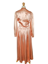 Load image into Gallery viewer, 1940s Peach Pink Satin and Lace Dressing Gown
