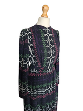 Load image into Gallery viewer, 1940s Wounded/As Is Navy, Pink, Green, Purple and White Stripe Dress
