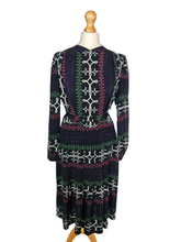 Load image into Gallery viewer, 1940s Wounded/As Is Navy, Pink, Green, Purple and White Stripe Dress
