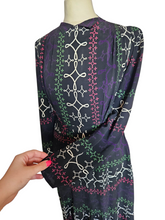 Load image into Gallery viewer, 1940s Wounded/As Is Navy, Pink, Green, Purple and White Stripe Dress
