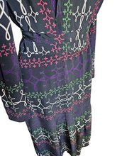 Load image into Gallery viewer, 1940s Wounded/As Is Navy, Pink, Green, Purple and White Stripe Dress
