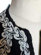 Load image into Gallery viewer, 1940s Wounded/As Is Black and White Soutache Dress
