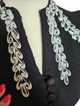 Load image into Gallery viewer, 1940s Wounded/As Is Black and White Soutache Dress

