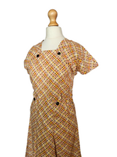 Load image into Gallery viewer, 1920s Wounded/As Is Orange, Cream and Brown Cotton Dress
