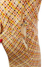 Load image into Gallery viewer, 1920s Wounded/As Is Orange, Cream and Brown Cotton Dress
