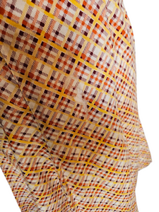 1920s Wounded/As Is Orange, Cream and Brown Cotton Dress
