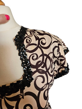 Load image into Gallery viewer, 1940s Wounded/As Is Beige and Black Sequin Dress
