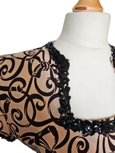 Load image into Gallery viewer, 1940s Wounded/As Is Beige and Black Sequin Dress
