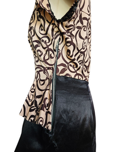 1940s Wounded/As Is Beige and Black Sequin Dress