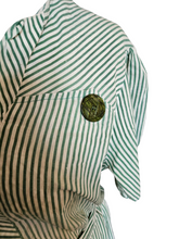 Load image into Gallery viewer, 1940s Wounded/As Is Green and White Stripe Dress
