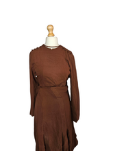Load image into Gallery viewer, 1930s Wounded/As Is Brown Rayon Dress
