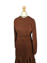 Load image into Gallery viewer, 1930s Wounded/As Is Brown Rayon Dress
