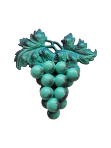 1940s Turquoise Celluloid Grapes Brooch