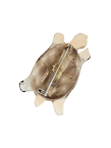 1940s Carved Lucite Turtle Brooch