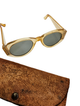 Load image into Gallery viewer, 1940s Egg Shape Yellow Sunglasses With Original Case
