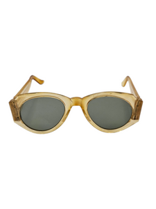 1940s Egg Shape Yellow Sunglasses With Original Case