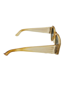 1940s Egg Shape Yellow Sunglasses With Original Case
