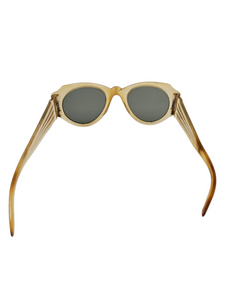1940s Egg Shape Yellow Sunglasses With Original Case