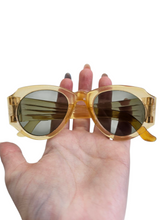 Load image into Gallery viewer, 1940s Egg Shape Yellow Sunglasses With Original Case
