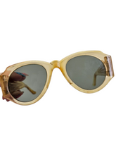 Load image into Gallery viewer, 1940s Egg Shape Yellow Sunglasses With Original Case
