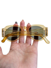 Load image into Gallery viewer, 1940s Egg Shape Yellow Sunglasses With Original Case
