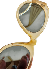 Load image into Gallery viewer, 1940s Egg Shape Yellow Sunglasses With Original Case
