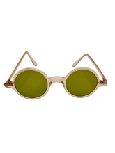 Load image into Gallery viewer, 1930s Peachy Pink Sunglasses With Green Lenses
