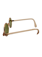 Load image into Gallery viewer, 1930s Peachy Pink Sunglasses With Green Lenses
