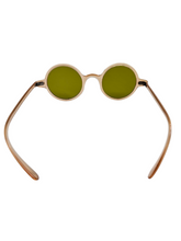 Load image into Gallery viewer, 1930s Peachy Pink Sunglasses With Green Lenses
