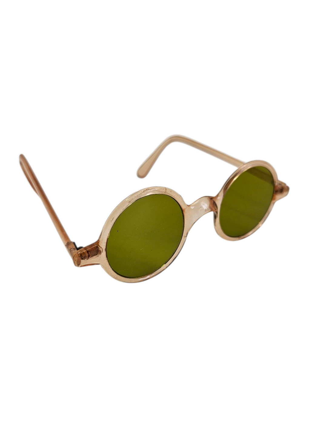 1930s Peachy Pink Sunglasses With Green Lenses